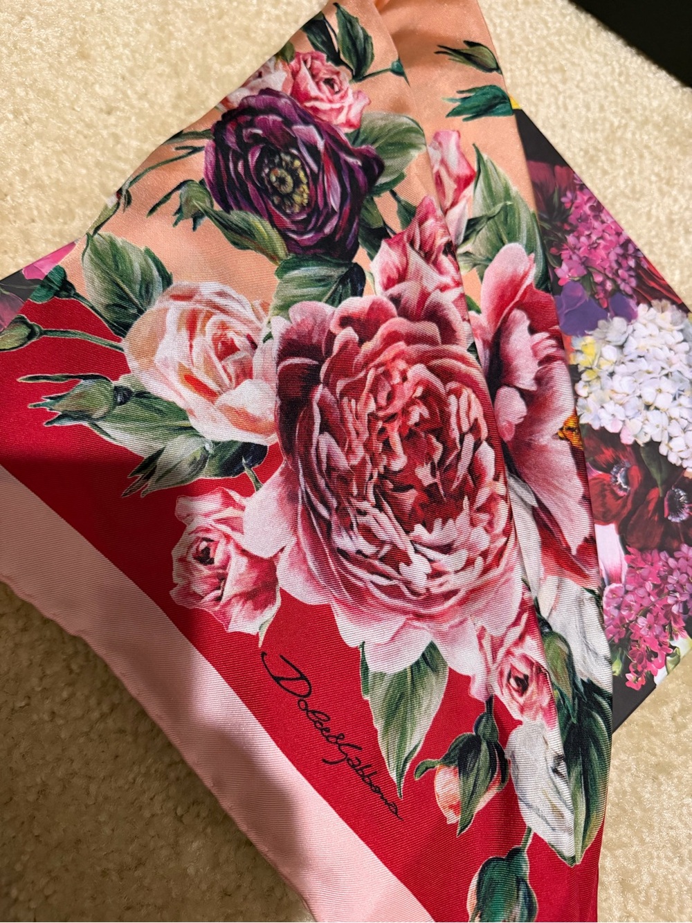 Dolce & Gabbana Floral silk scarf - Pink & Red Bloom